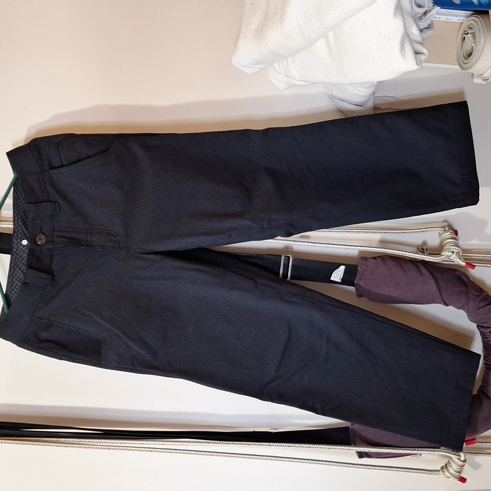 lululemon men's 32w pants, hemmed to 30" length.  pinstripe detailing